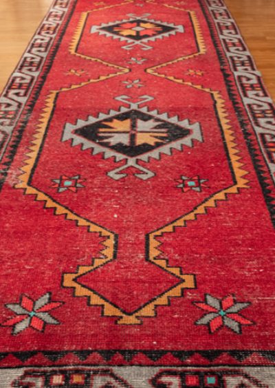 Vintage Hand- Knotted Turkish Wool Runner Rug (Size - 108 X 411 CM) Carousel 1