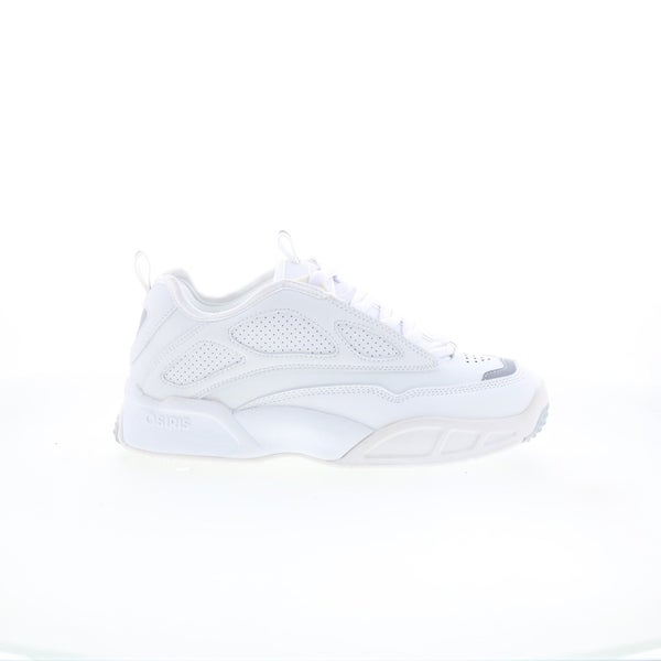 Osiris Peril Mens White Leather Skate Inspired Sneakers Shoes Carousel 2