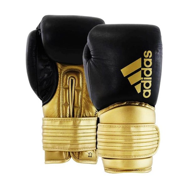 Adidas Leather Boxing Gloves - Hybrid 300 16oz - Black/Gold Carousel 1