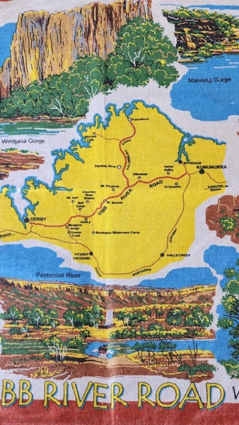 ~" The Kimberley Gibb River Road WA Linen - Cotton Vintage Tea Towel "~ Carousel 1