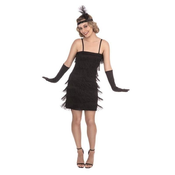 Flapper Dress 1920s Black Fringed Carousel 1
