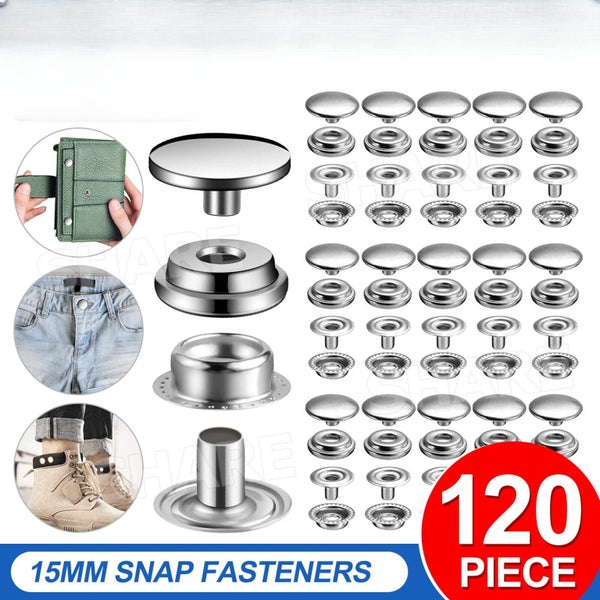 120x Marine Boat Canvas Stainless Steel Snap Fastener Press Stud Cap Button Kit Carousel 1