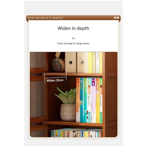 Compact Bamboo 2-Tier Storage Cabinet with Clear Acrylic Doors Carousel 2