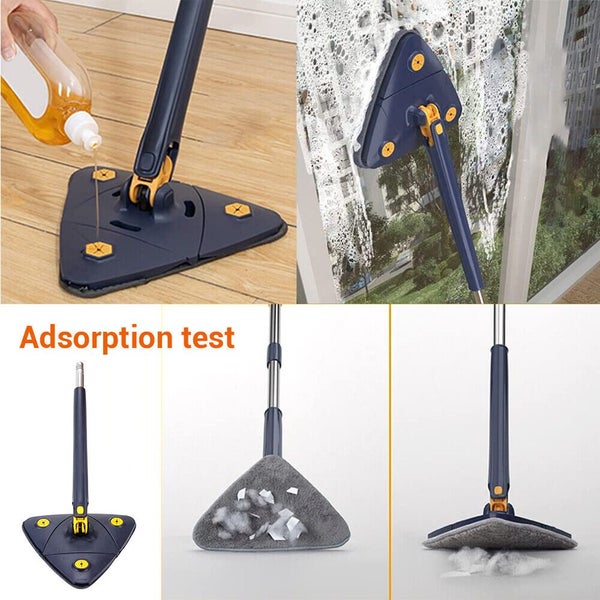 1 Set Lazy Cleaning Mop 360o Rotatable Adjustable Triangle Wet & Dry Cloth + ... Carousel 2