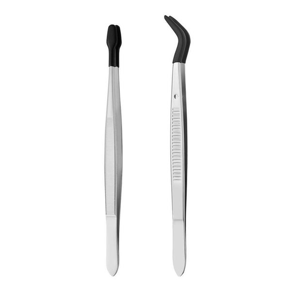 2 Pieces Tweezers Set With Rubber Tips Tweezers Rubber Flat Tip Tweezer Carousel 2