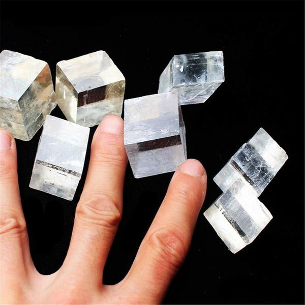 1pc Natural Calcite Clear Crystal Ore Mineral Specimens Stone Optical Research Carousel 2