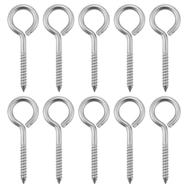 10 Pack Stainless Steel Eye Shape Screws Metal Hook Wood Terminal Eyelet5270 Carousel 8