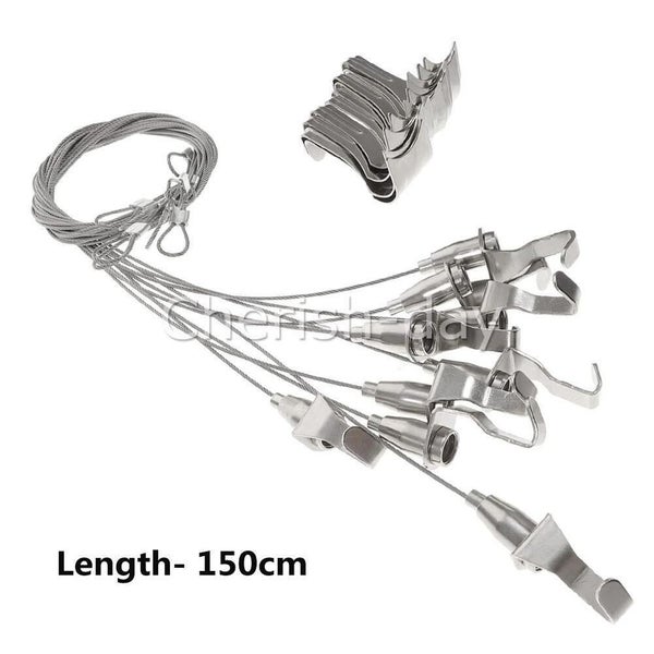10Pack Picture Rail Hook Wall Hanging Kit Wire Hanger Picture Hanging Hook 150cm Carousel 8