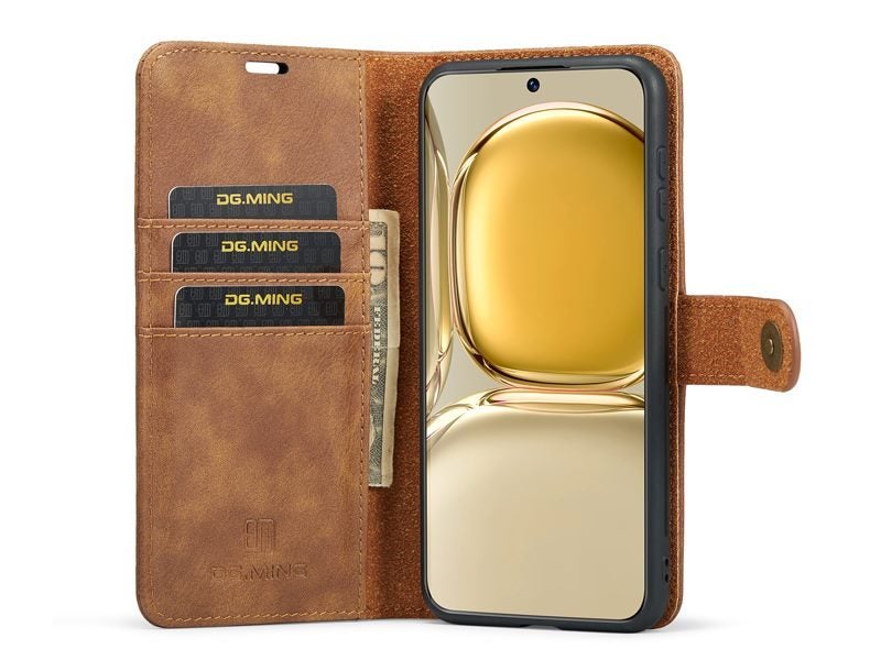 PU Leather Magnetic Detachable Wallet Case Cover for Huawei P50 Brown Carousel 2