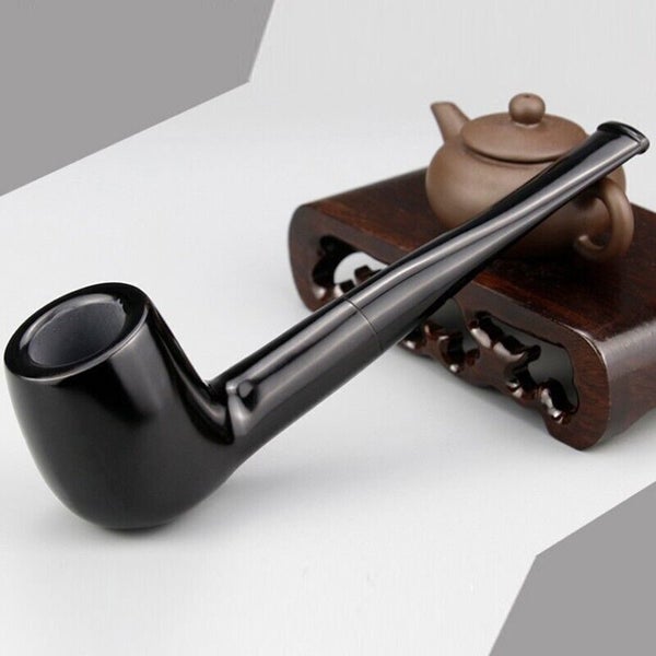 1pcs Ebony Wood Smoking Pipe Classic Wooden Pipes Handmade Tobacco Pipe Black Carousel 1