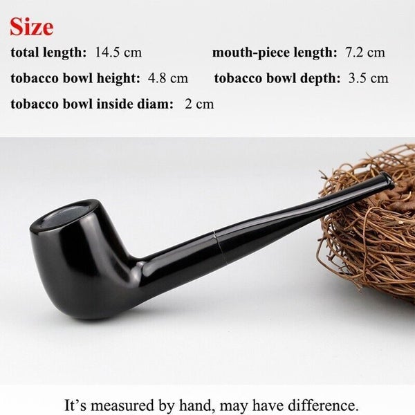 1pcs Ebony Wood Smoking Pipe Classic Wooden Pipes Handmade Tobacco Pipe Black Carousel 2