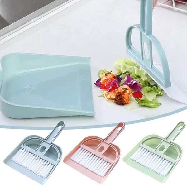 Mini Dust Pans with Brush Cleaning Brush, for Table, Desk, Keyboard, Cars L N... Carousel 1