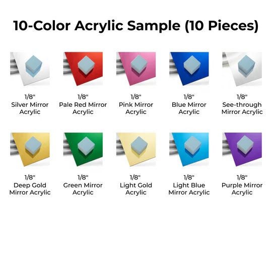 xTool 3mm Mirror Acrylic Sample Set-10pcs Carousel 4