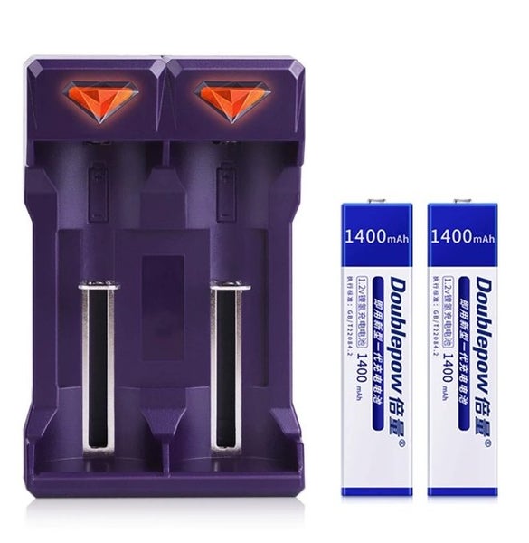 Ni-MH Minidisk CD Walkman Gumstick 1.2V 1400mAh Charger + Twinpack Batteries Carousel 1