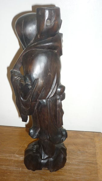 CARVED WOODEN FIGURE OF ORIENTAL MAN Carousel 4