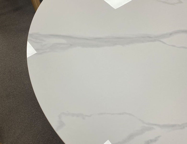 Round Coffee Table Marble Ceramic Wooden Base Carousel 4