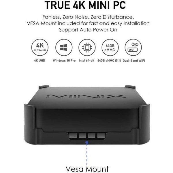 Z834-PLUS Minix Neo Fanless Mini PC Windows 10 Pro- 64Bit - 64Gb Emmc 5.0 Carousel 2