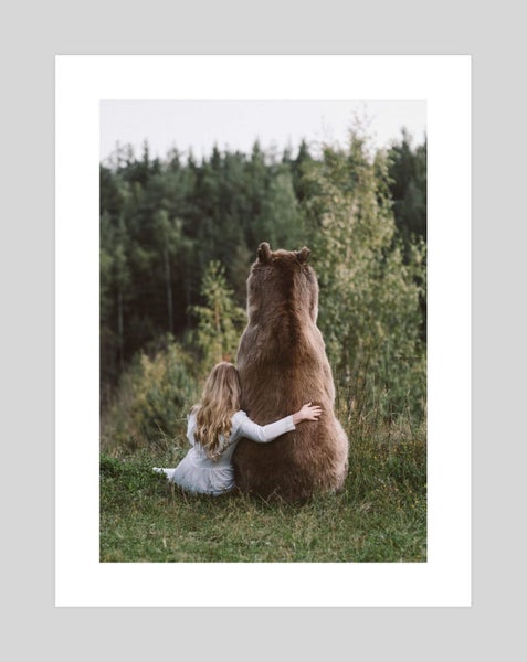 Girl & Bear Art Print Carousel 1