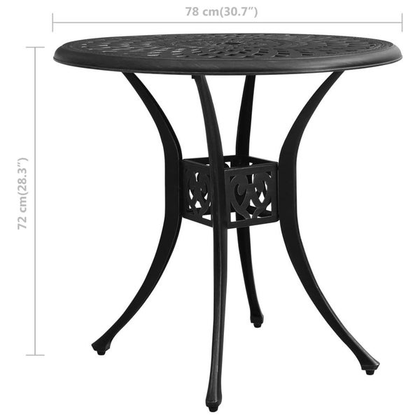 vidaXL Garden Table Black 78x78x72 cm Cast Aluminium Carousel 6