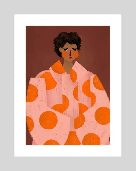 The Woman With The Orange Dots by Bea Müller Art Print Carousel 1