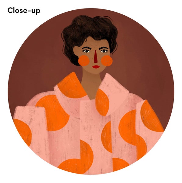 The Woman With The Orange Dots by Bea Müller Art Print Carousel 2