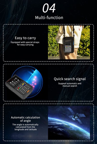 V8 Satellite Finder Signal Meter Upgraded TV DVB-S2/S2X Receiver Sat Detector Carousel 6