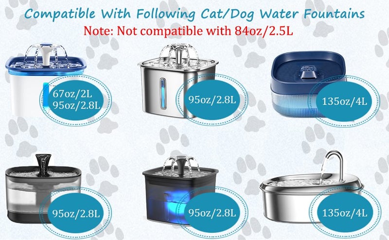 32 Pcs Cat Fountain Filters Replacement Carousel 1