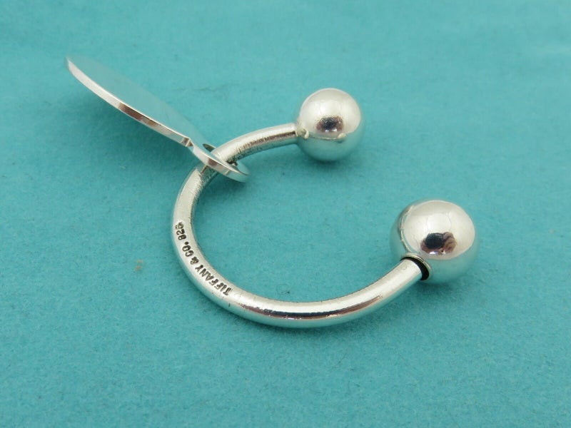 TIFFANY & CO Sterling Silver Return to Tiffany Oval Tag Keyring Carousel 3