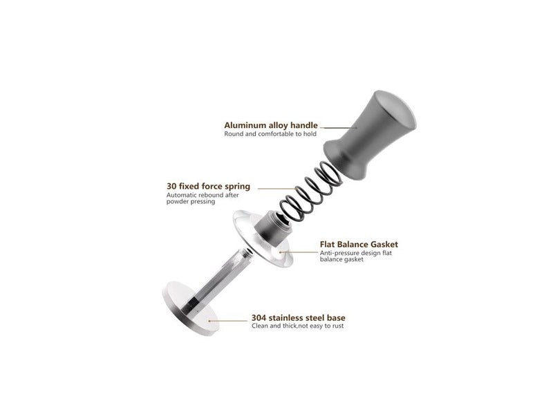 PTN 58mm Black Coffee Spring Tamper Handle Portafilter Espresso Press Barista Carousel 3