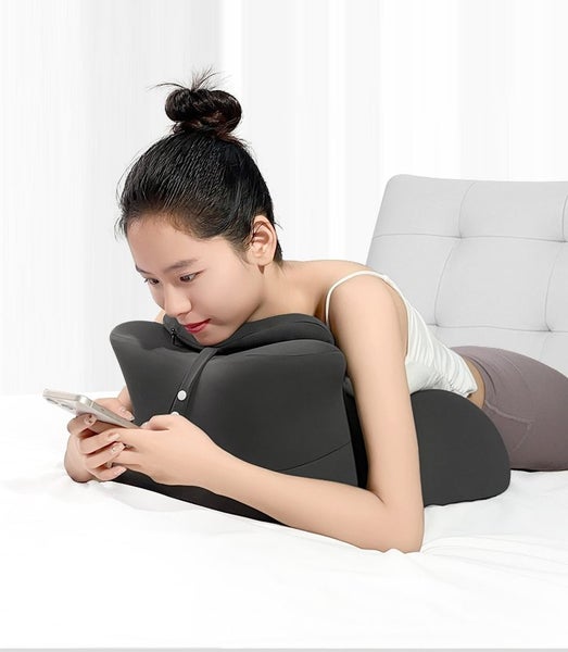 Memory Foam Bed Pillow for Prone Sleeping, Reading & Belly Sleeping - Blue Carousel 2