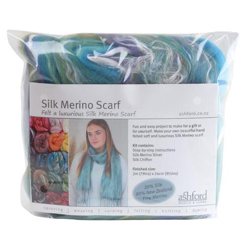 Ashford Silk Merino Scarf Kit 103 Salvia Carousel 1