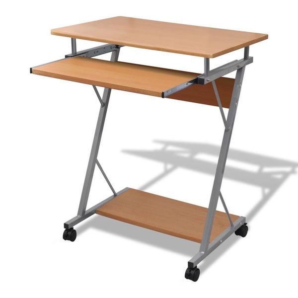 Computer Desk Pull Out Tray Brown Furniture Office Student Table Carousel 1