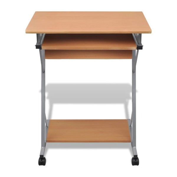 Computer Desk Pull Out Tray Brown Furniture Office Student Table Carousel 2