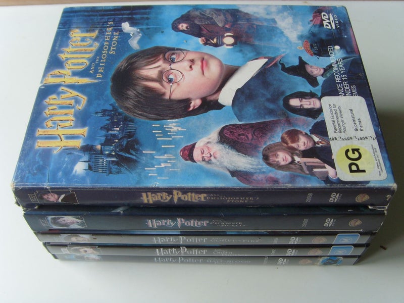 Harry Potter DVDs x 5 Chamber of Secrets, Philosophers Stone, Goblet Of Fire Carousel 1