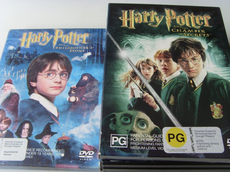 Harry Potter DVDs x 5 Chamber of Secrets, Philosophers Stone, Goblet Of Fire Carousel 2