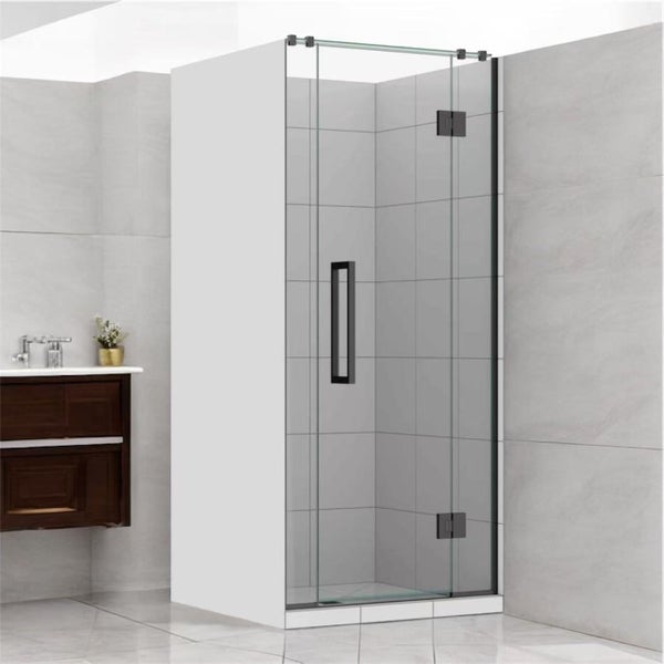 Shower Glass - Stream Series Swing Door 10mm Glass Gun Metal Frame Carousel 1