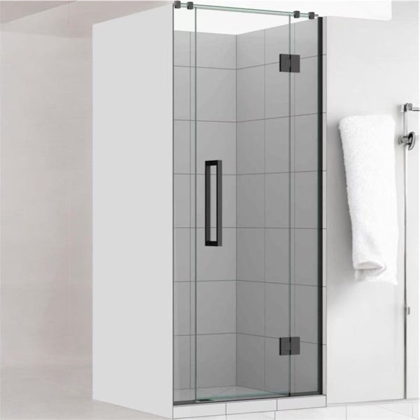 Shower Glass - Stream Series Swing Door 10mm Glass Gun Metal Frame Carousel 2
