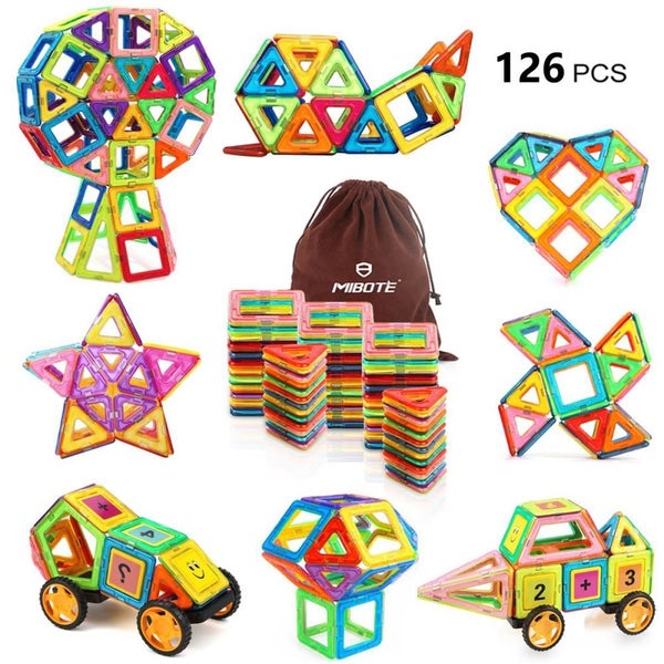 Mibote Magnetic Building Blocks (126-pieces) Carousel 1