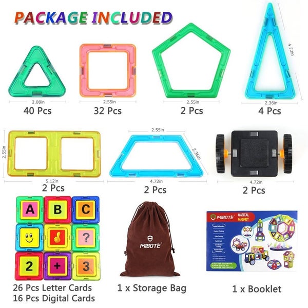 Mibote Magnetic Building Blocks (126-pieces) Carousel 2