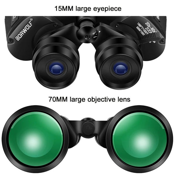 BORWOLF 20-60X70 Binoculars High Magnification Long Range Zoom 60 Times Hunti... Carousel 2