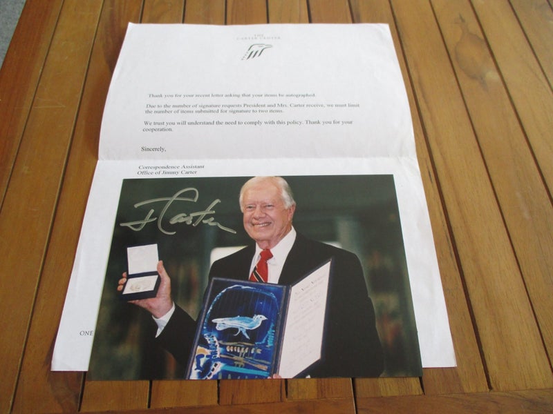 Jimmy Carter "Former American President" signed photograph + letter Carousel 1
