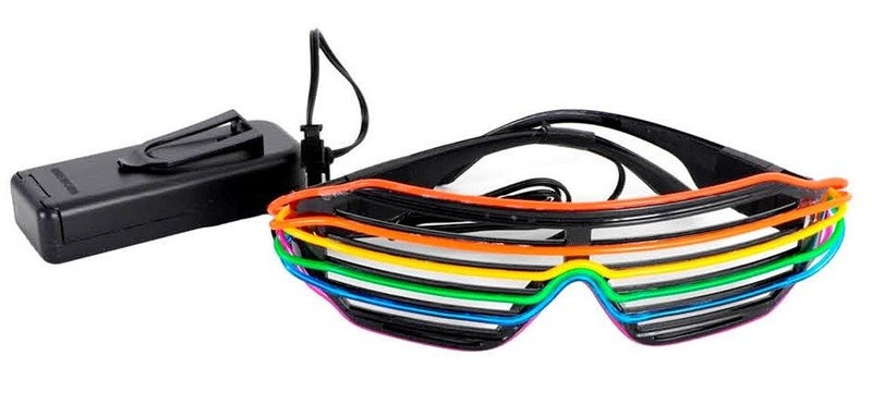 LED Light-Up Rainbow Glasses Sunglasses Mardi Gras Gay Pride LGBTQ Party Costume Carousel 1