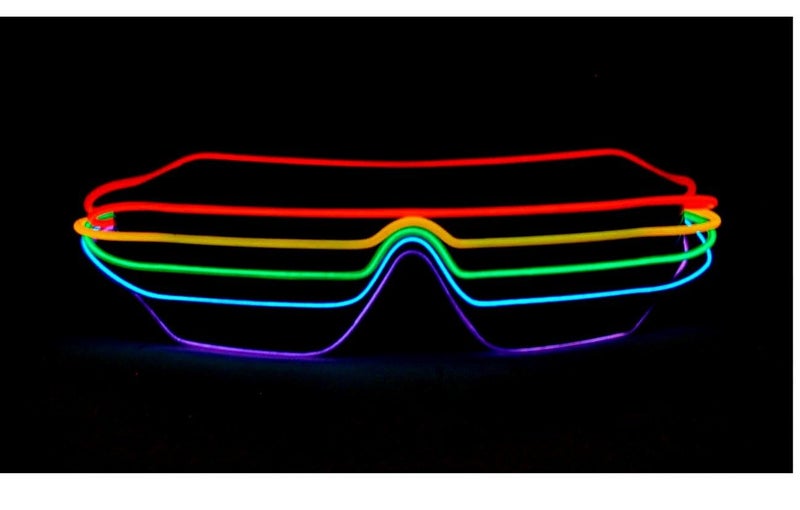 LED Light-Up Rainbow Glasses Sunglasses Mardi Gras Gay Pride LGBTQ Party Costume Carousel 2