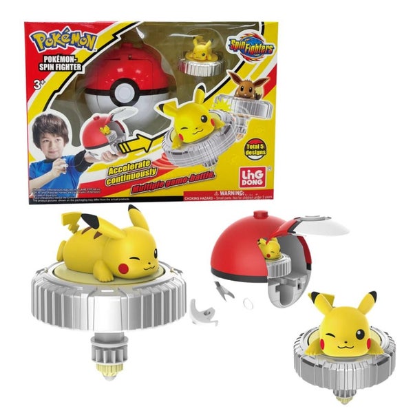 Pokemon Spin Attack Spinning Top Beyblade with Launcher Pikachu Toy Carousel 1