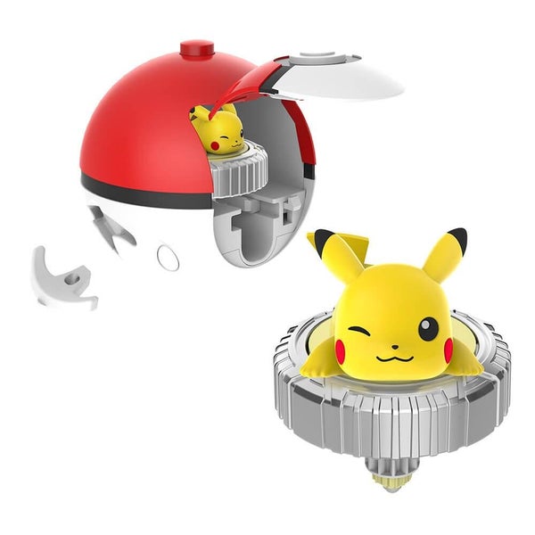 Pokemon Spin Attack Spinning Top Beyblade with Launcher Pikachu Toy Carousel 2