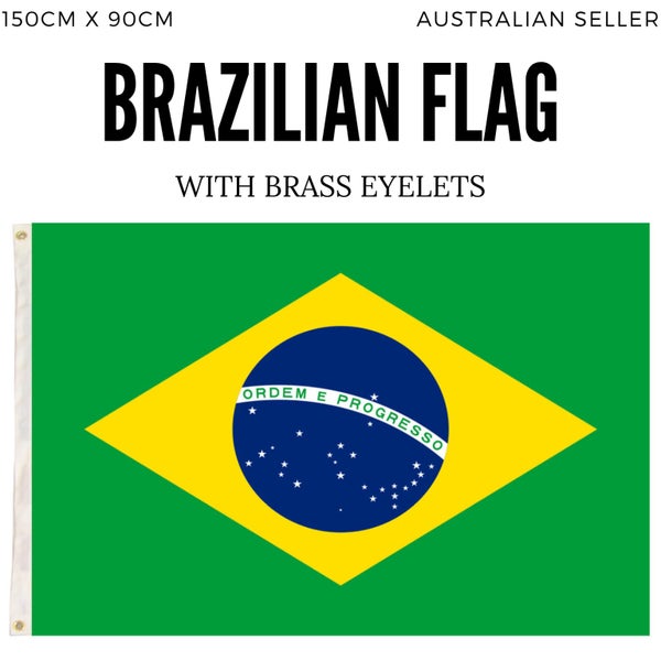 2x Brazil Country Flags Heavy Duty Brasil World Cup Brazilian - 150cm x 90cm Carousel 3