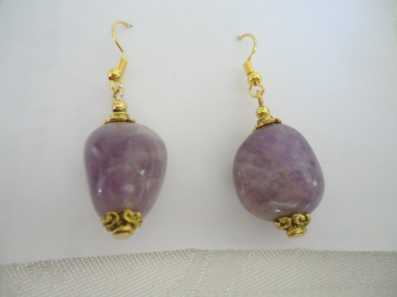 genuine amethyst stone earring Carousel 2