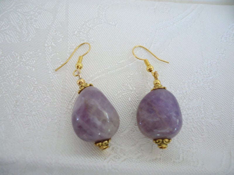 genuine amethyst stone earring Carousel 3
