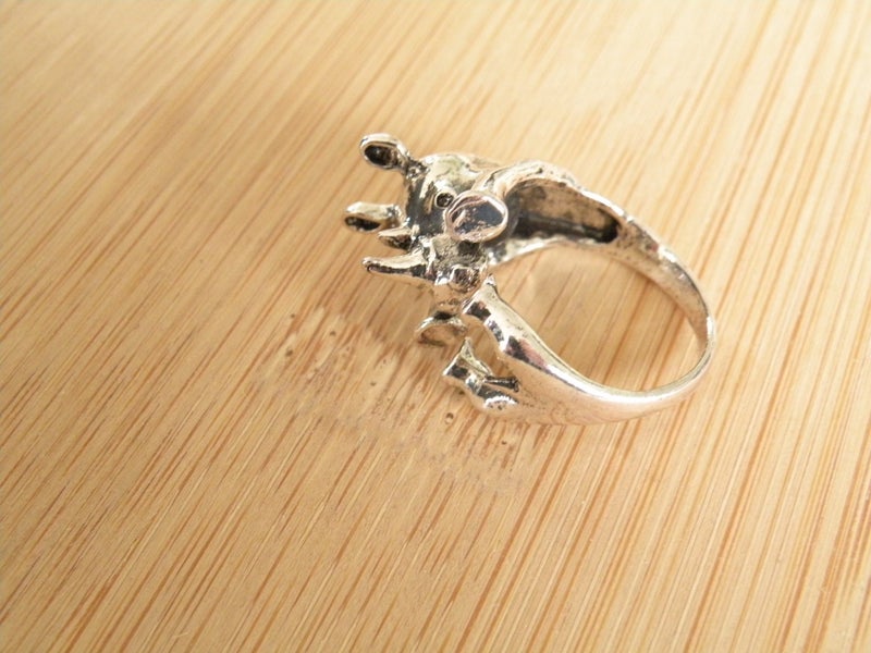 Rhino Ring Silver Colour Adjustable size Carousel 1