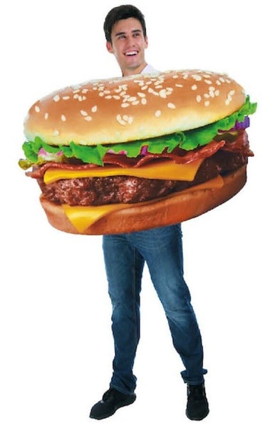 Adult Hamburger Costume Halloween Burger Party Funny Outfit Carousel 1